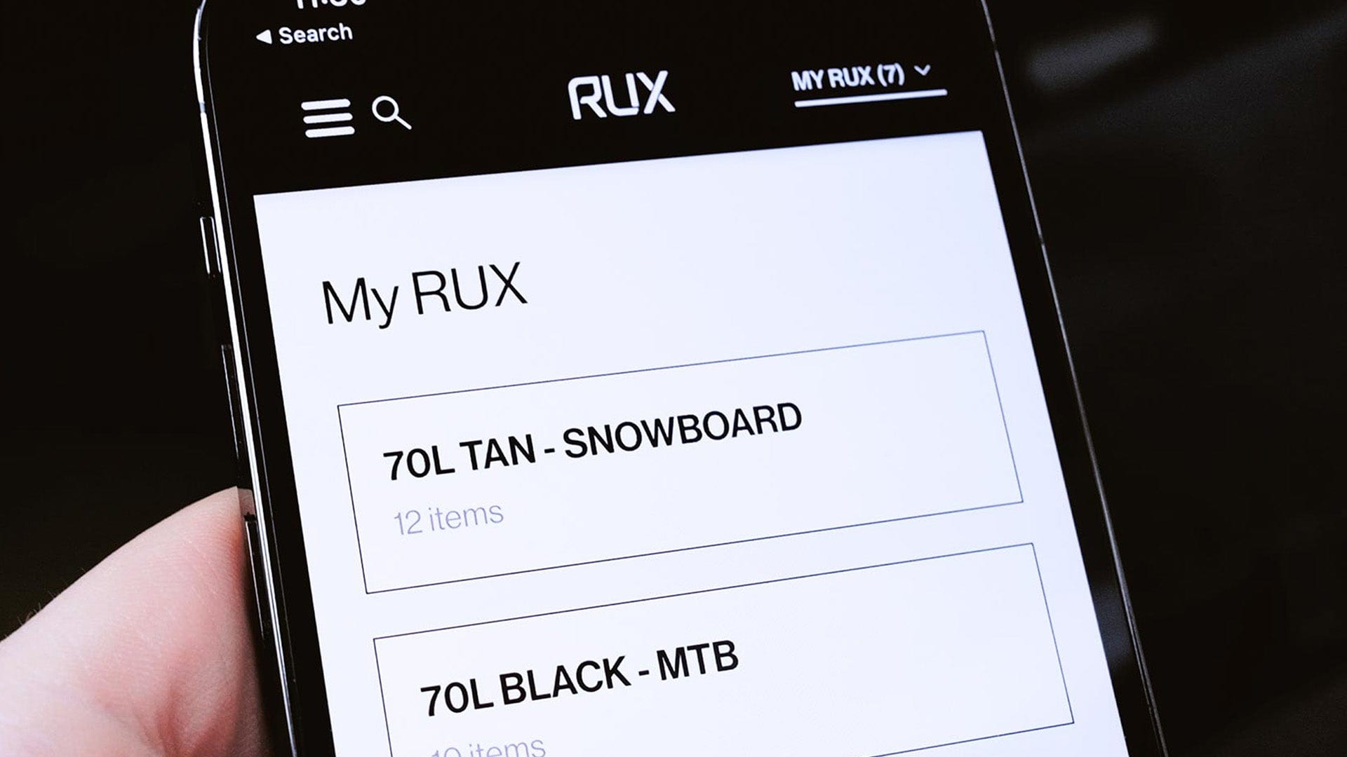 RUX App: Manage your gear through packing lists, tracking and more